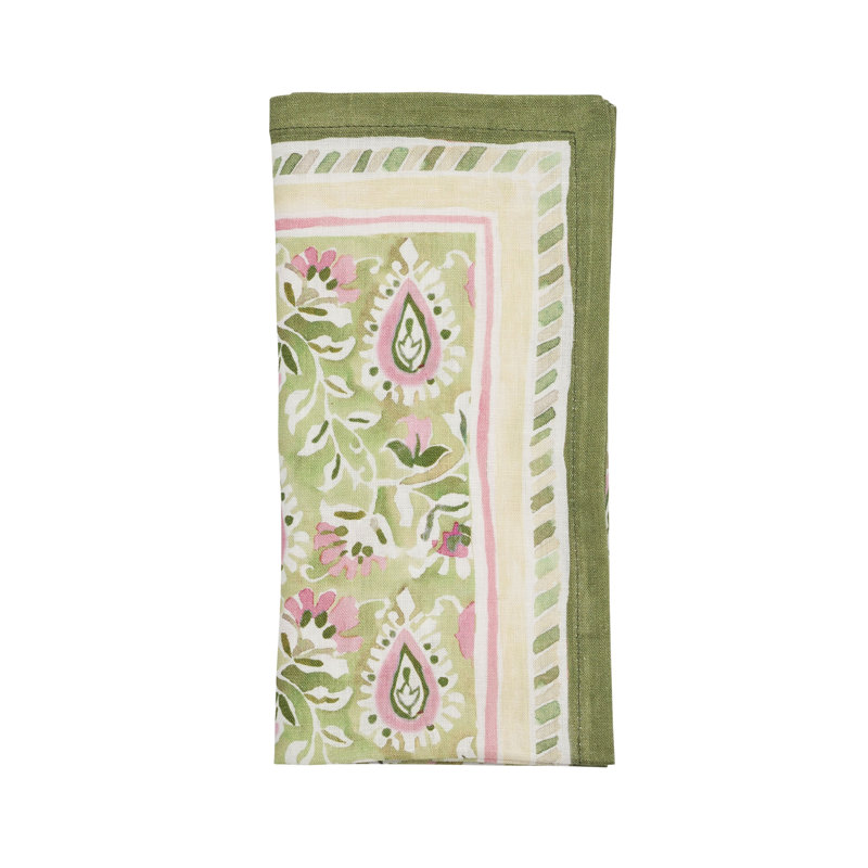 Mira Napkin, Green/Pink