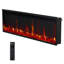 Foyer électrique 2 po mural / encastré avec télécommande, radiateur linéaire ultra-mince 4,2 po 750W / 1500W avec minuterie, 12 flammes de couleur, bûche et cristal, télécommande intelligente et commandes à écran tactile