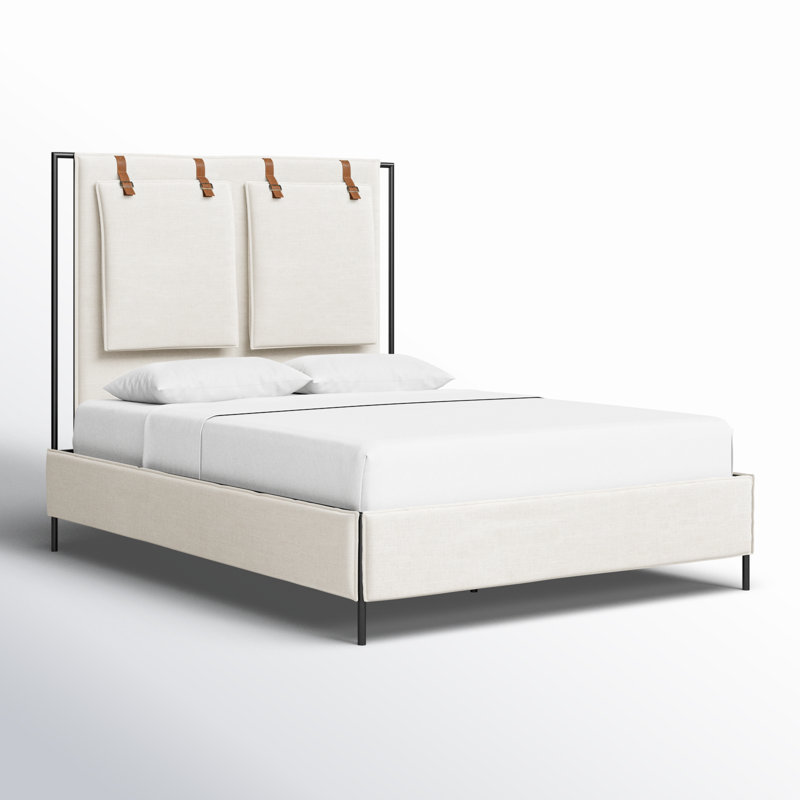 Upholstered Bed, Queen, Ivory