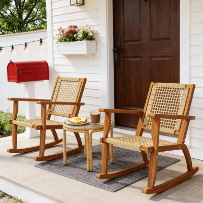 Ensemble de 2 chaises berçantes d'extérieur