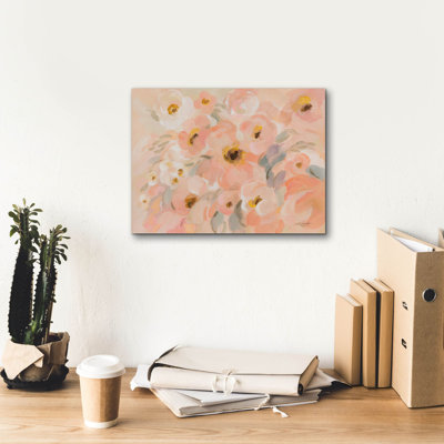 'Peach Pink Floral'  by Silvia Vassileva Canvas Wall Art