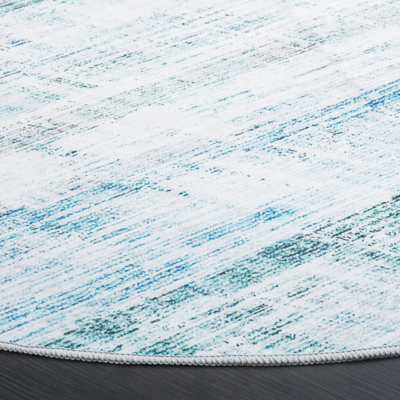 Athiran Performance Machine Washable Abstract Rug, Round 6'