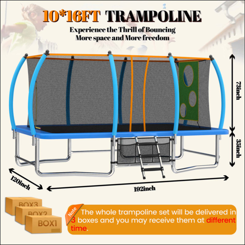 Trampoline carré 10X16FT