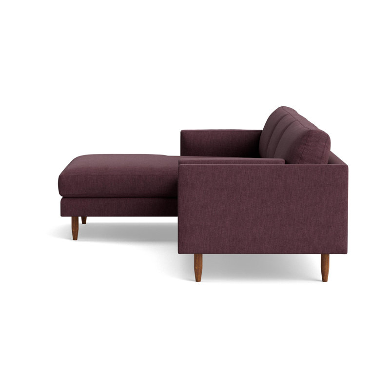 Skinny Fat Chaise Sectional, Left Hand Facing, Performance Weave - Aubergine
