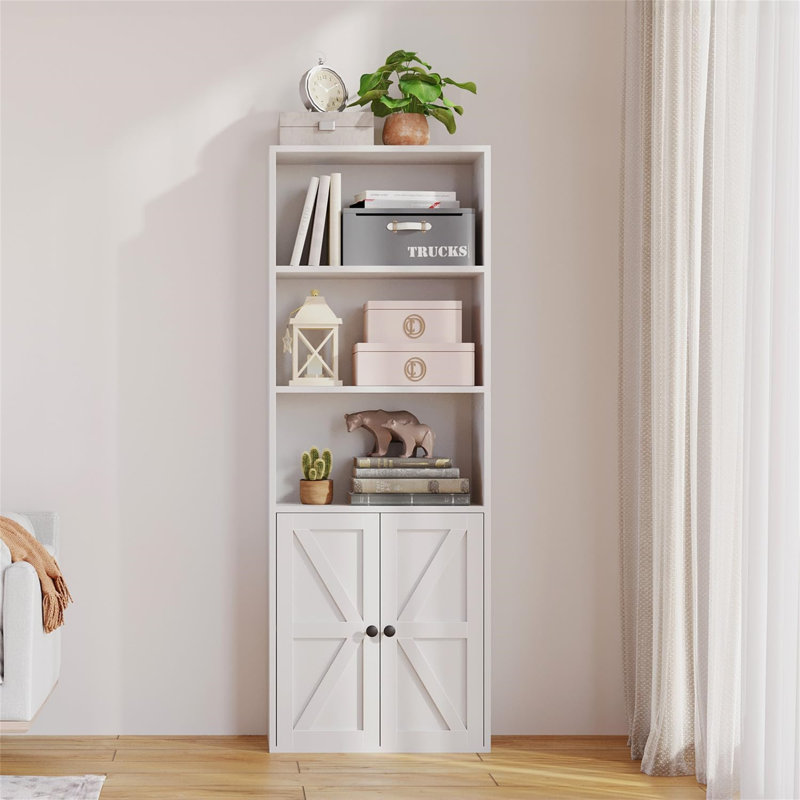 151cm H x 55.5cm W Metal Book Cabinet Bookcase, White