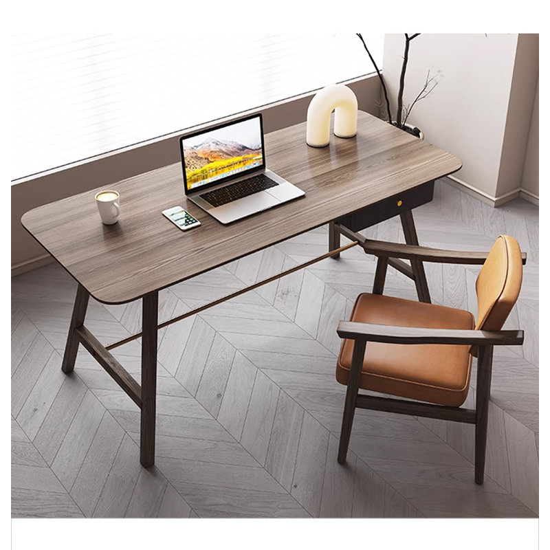 Minimalist Solid Wood Writing Desk, 29.53" H x 55.12" W x 27.56" D