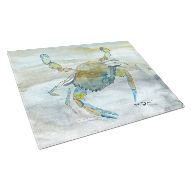 Caroline's Treasures Tempered Glass Crab Cutting Board