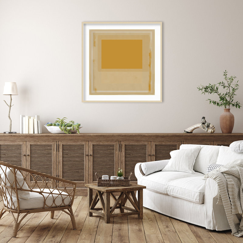 «Pastel Geometric 07» par Pearlstein, impression sur bois encadrée, Svelte naturel, H 41 po x l 41 po