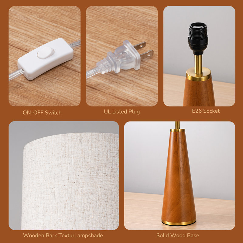 Solid Wood Base Table Lamp