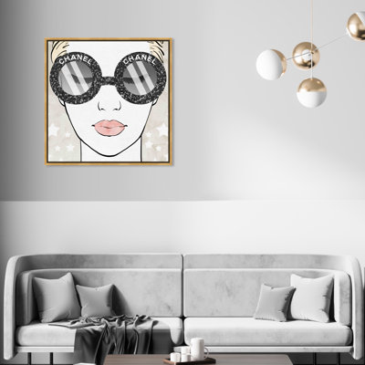 «Fashion and Glam Shades And Stars Sequins Portraits», reproduction d'art sur toile