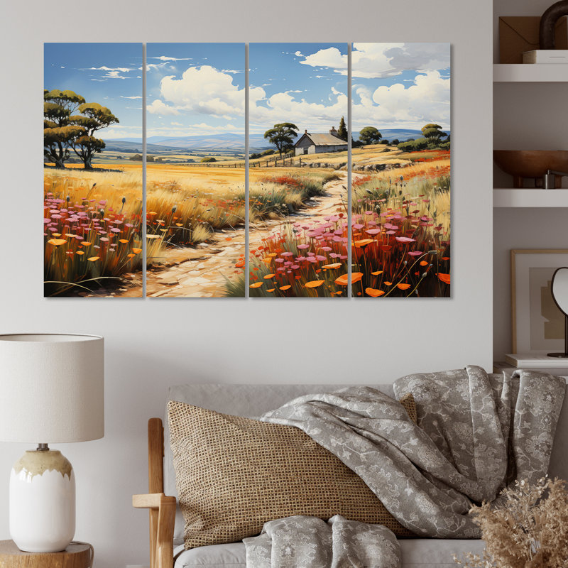 «Farm Summer Fauvist Field IV», ensemble de reproductions d'art mural en métal Farm