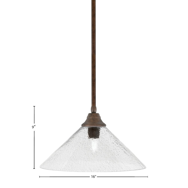 Luminaire suspendu à n'importe quelle tige, Bronze foncé , Fumée, H 9 po x l 16 po x P 16 po