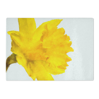 Tempered Glass Sole Yellow Daffodil Chopping Board