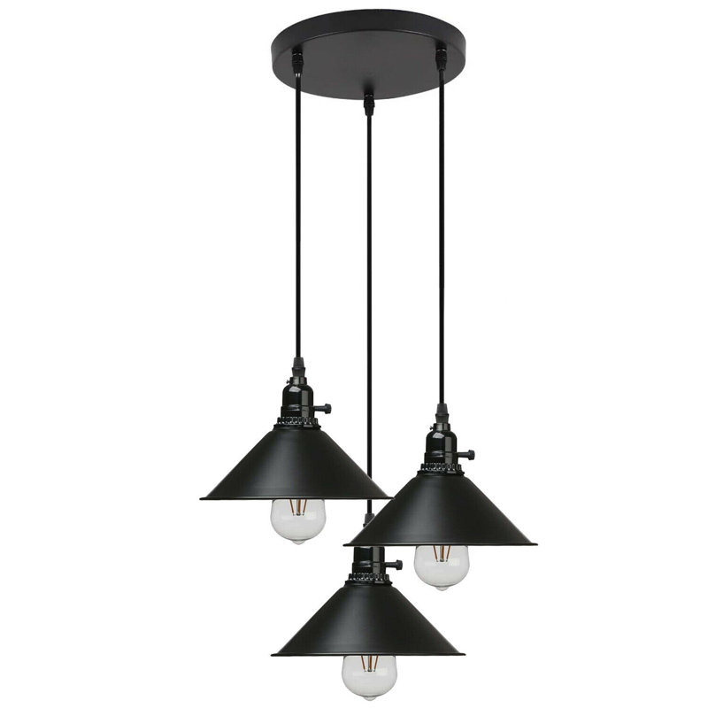 Smythe 3 - Light Black Cluster Pendant