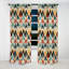Motif géométrique Mid-Century bleu et beige - Rideau occultant géométrique abstrait - 1 panneau-107535580