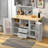 Kitchen Island  With Dropleaf Top, Towel Rack, Spice Rack, 2 Drawers And 2-door Cabinet