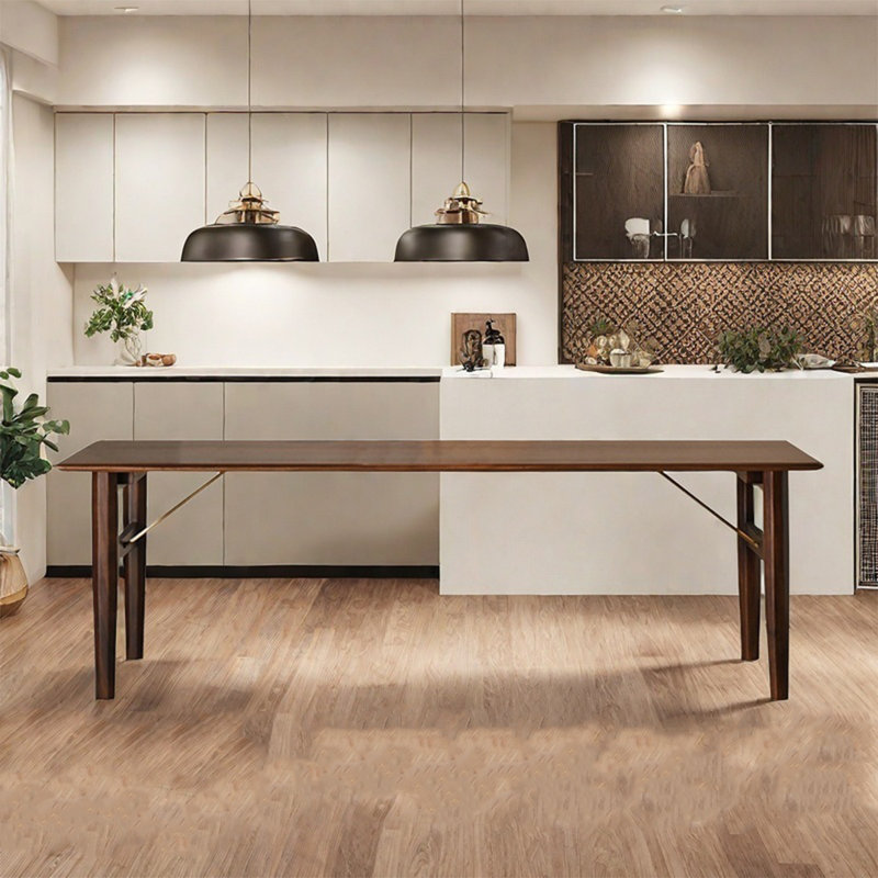 Table de salle à manger en noyer, H 29,53 po x L 78,74 po x l 35,43 po