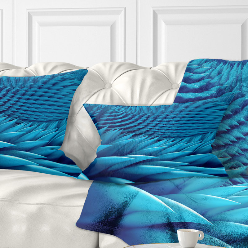 Abstract Blue Wavy Background - Abstract Printed Throw Pillow