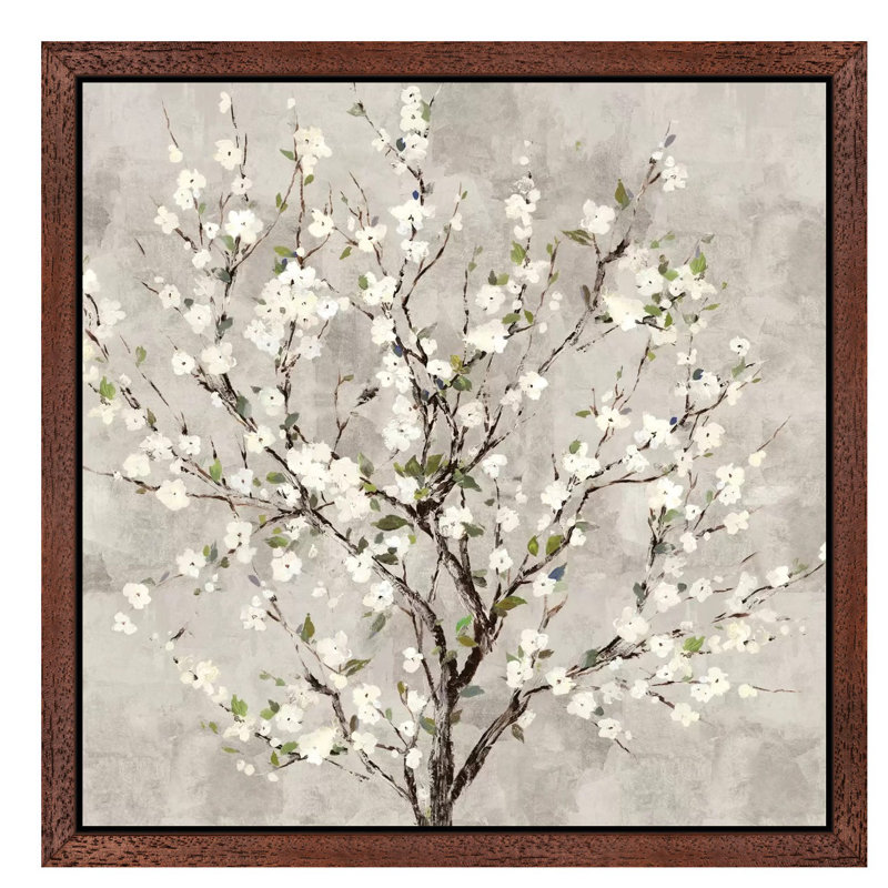 Bloom Tree by Asia Jensen - Print on Canvas, 45.72 cm H x 45.72 cm W, Brown Framed