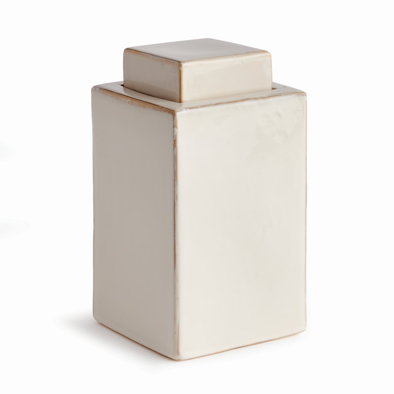 Ophelia Jar Large, 11.25" H x 6.25" W x 6.25" D, Cream