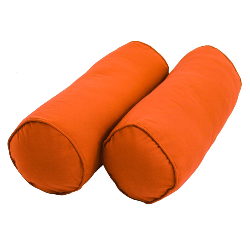  Bolster Cotton Blend Pillow Cover & Insert, Tangerine Dream