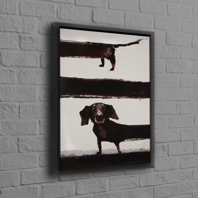 Illustration abstraite de chien sur toile de coton représentant un motif animalier 3D unique parfait pour la décoration murale du salon
