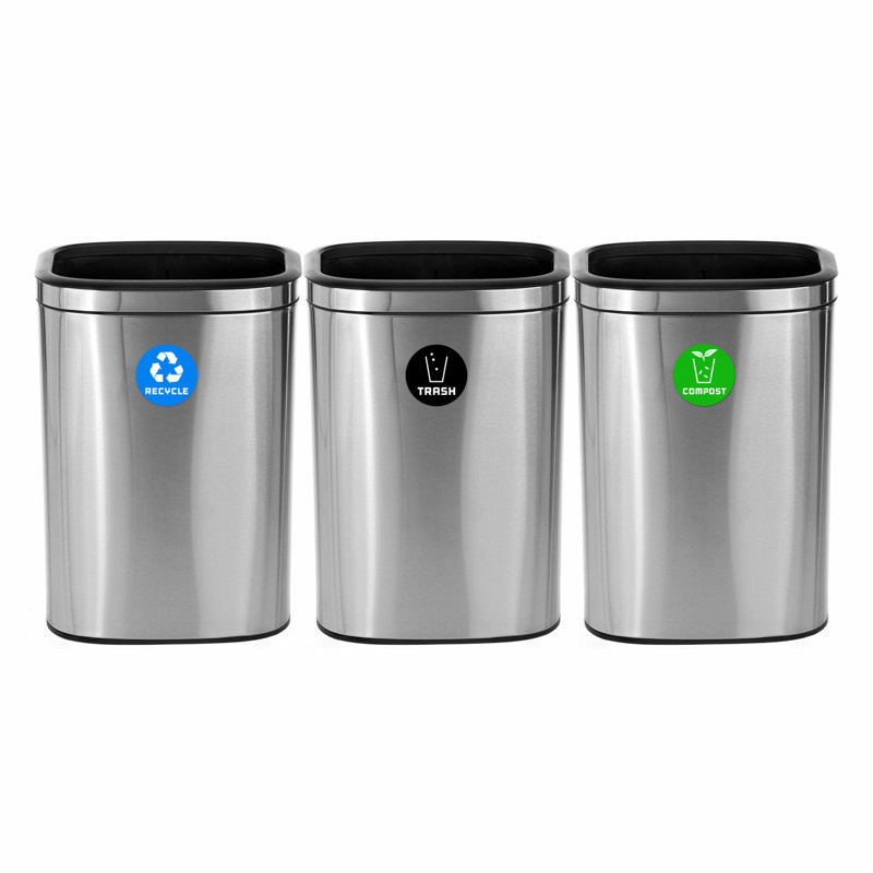 Poubelle en acier inoxydable 10,5 gallons