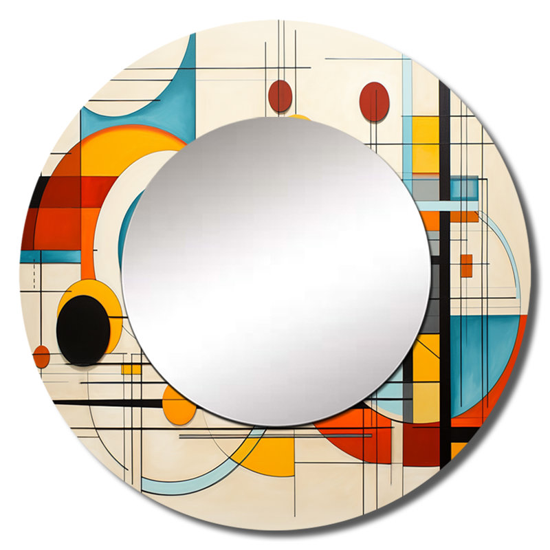 Imprimé géométrique orange Mid Century, 29 po x 29 po