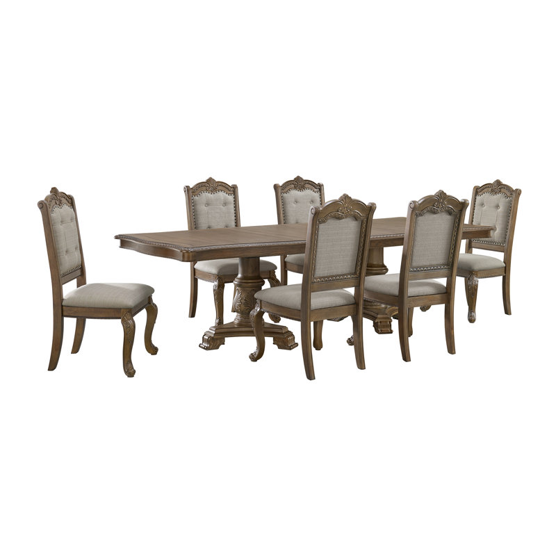 Ensemble de salle à manger 7 pièces Siewert, 7 pièces : table, 6 chaises