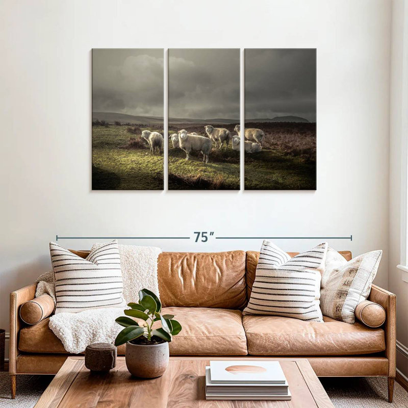Brampt Storm Grazing Sheep, 36" H x 57" W