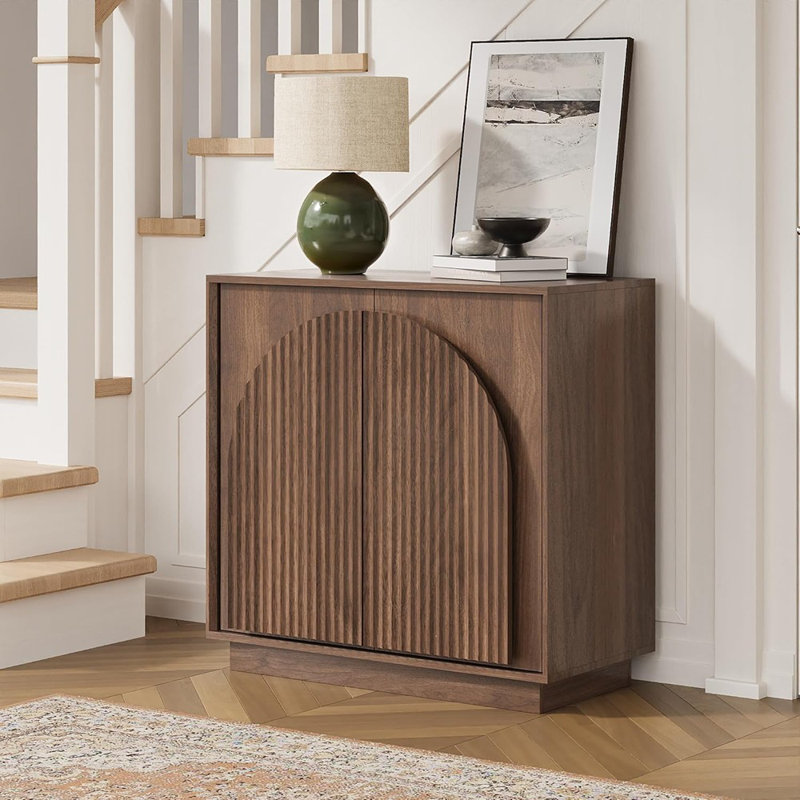 Fluted Sideboard Buffet Cabinet – Walnut