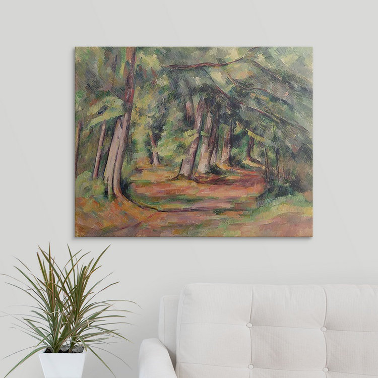 « sous le bois (pres du jas de bouffan) 1890 94 », reproduction d’art Paul Cezanne, H 32 po x l 38 po x P 1 po, Cadre noir