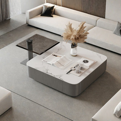 Italian square stone coffee table