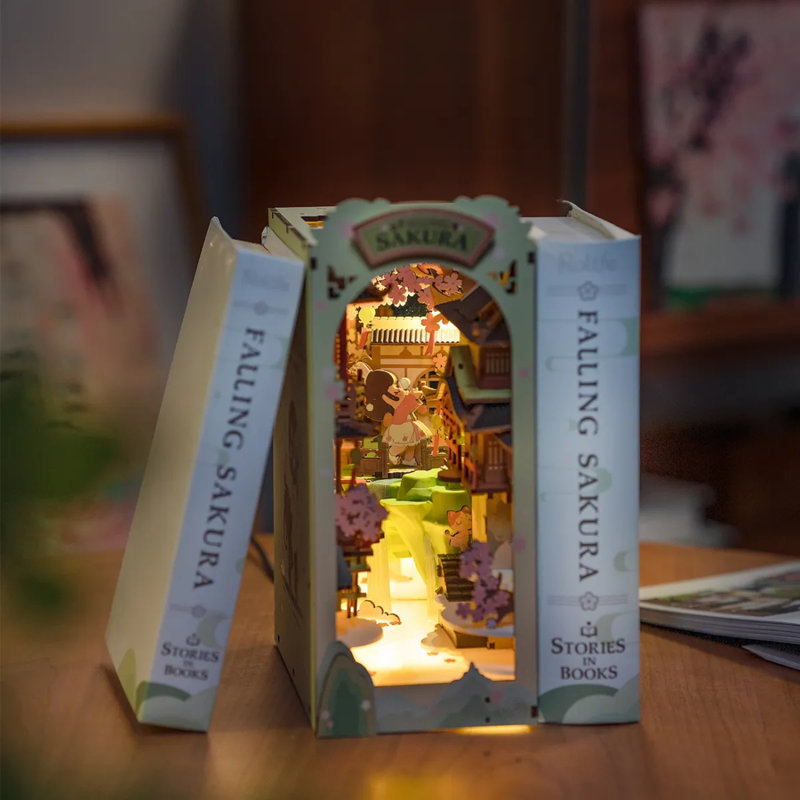 Ensemble de coin-livre 3D bricolage Falling Sakura 240 pièces