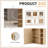 Multi-Function Wood Grain Mirror Cabinet with Storage, Space-Saving Wall-Mounted Design-1508907074