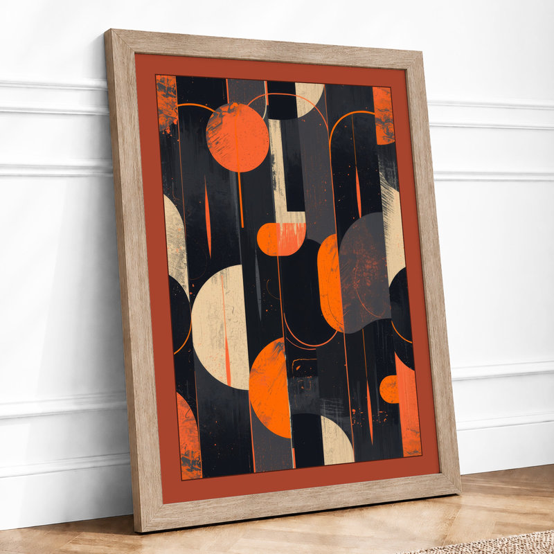 Suspended Geometry Geometric - Framed Print, Oak, A3 - 42.0 x 29.7 cm
