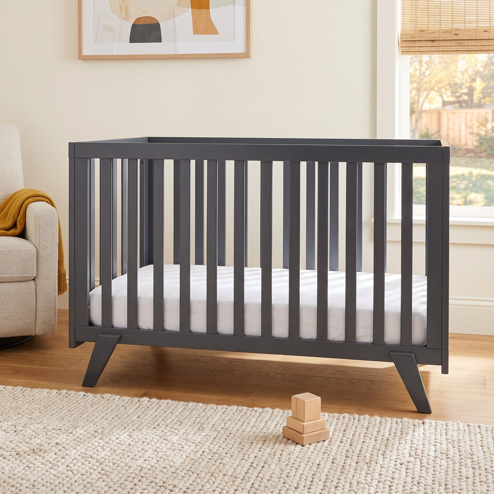 Luce 2-in-1 Convertible Crib, Midnight