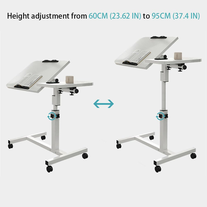 Metal Base Computer Desk, Black/White