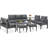 Charlsa 9 - Person Patio Conversation Set with Cushions-1415176414