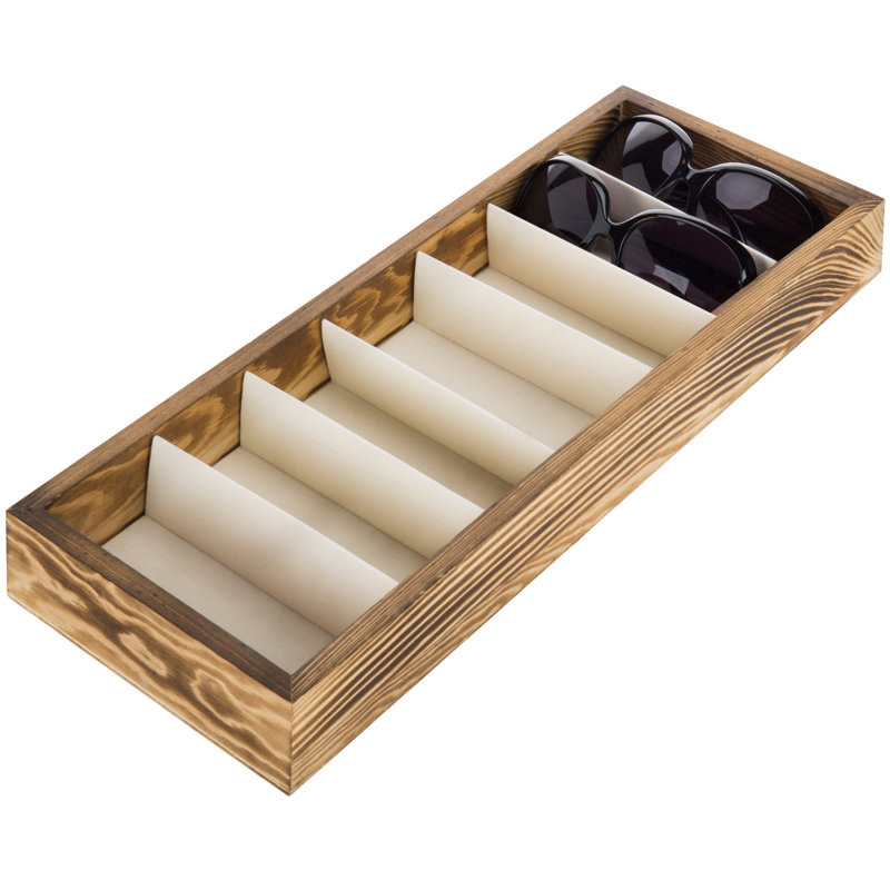 Wood 7 Compartment Makeup Organiser