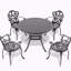 Ensemble de meubles de patio en aluminium coulé 5 pièces avec coussins Delicate