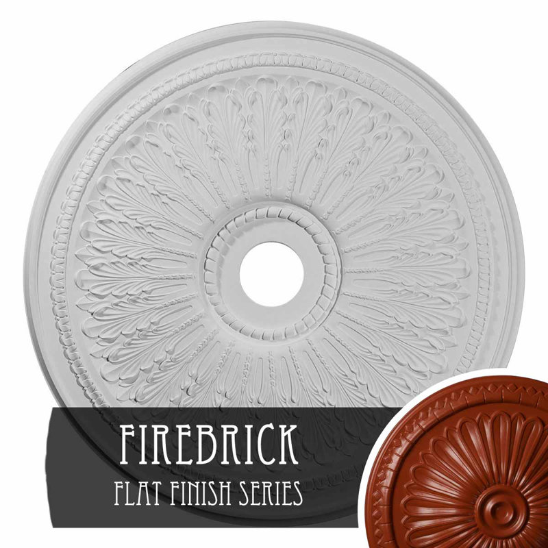 Médaillon de plafond Oakleaf de 29 1/8 po x P 3 5/8 po x P 1 po (convient aux auvents jusqu'à 6 1/4 po), Brique réfractaire