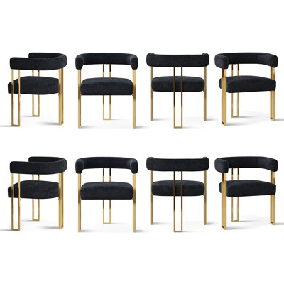 Ensemble de 8 fauteuils de salle à manger rembourrés en chenille de 18 po de hauteur (ensemble de 8)