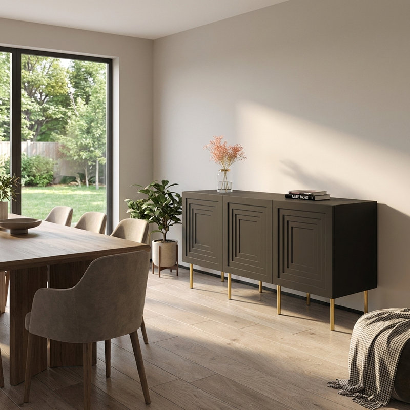 Buffet noir 60 "Cambridge, Noir