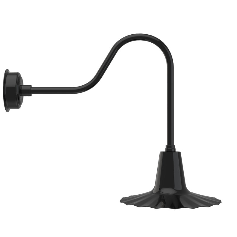 Luminaire de grange d’extérieur à del Iris, H 7,5 po x l 16 po x P 16 po, Noir