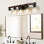 Applique murale de salle de bain rustique avec abat-jour en verre et décor en bois Rustic-993067534-993067529