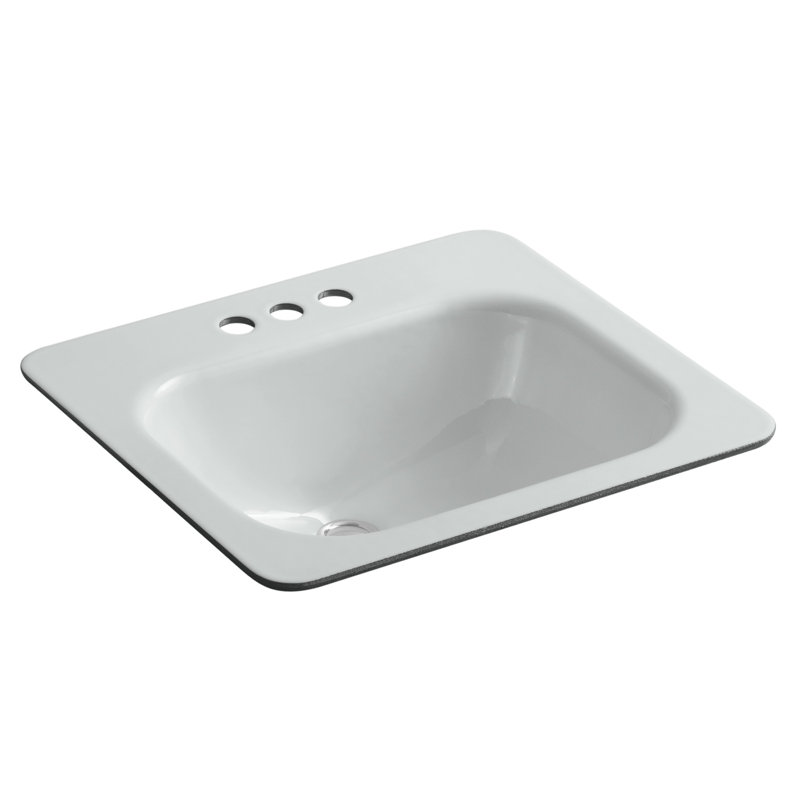 Tahoe Metal Rectangular Undermount Bathroom Sink with Overflow, Ice Gray