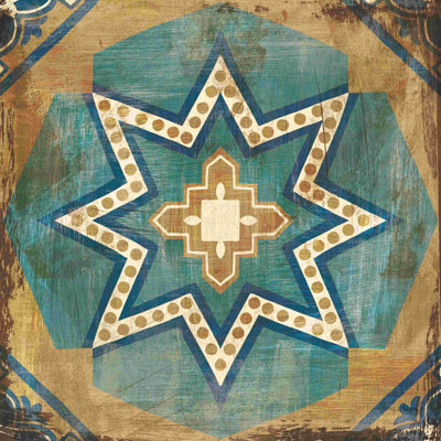«Moroccan Tiles Blue VII» par Cleonique Hilsaca, reproduction sur toile tendue