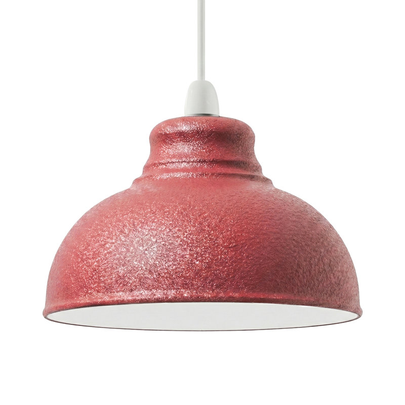 17cm H Metal Dome Lamp Shade ( Screw On ), Burgundy