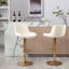 Tabouret de bar chromé à hauteur réglable en velours et repose-pieds chromé, ensemble de 2-931482762-931482760